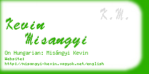 kevin misangyi business card